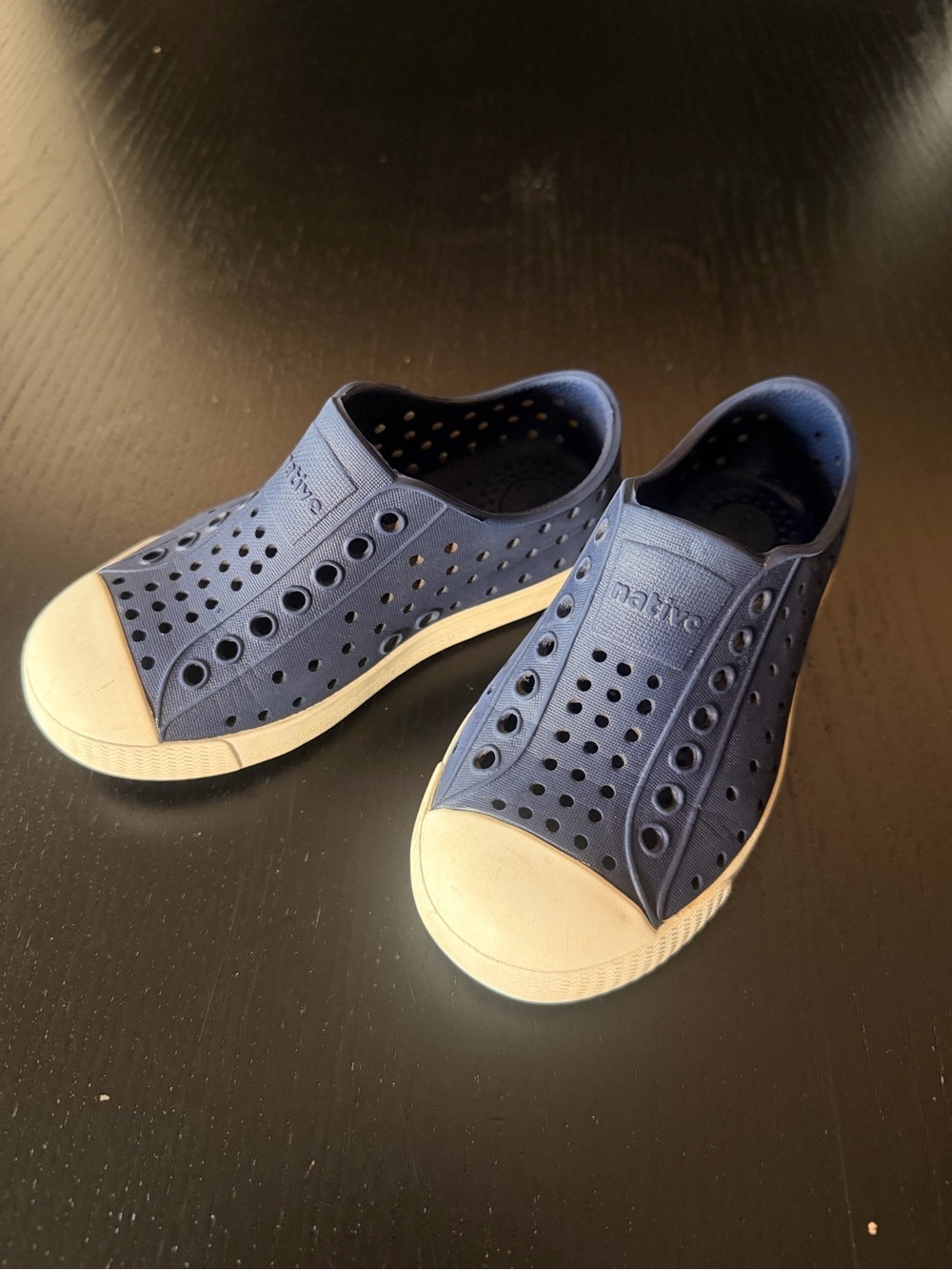 Native Kids Water Shoe Slip-On in Navy and Cream